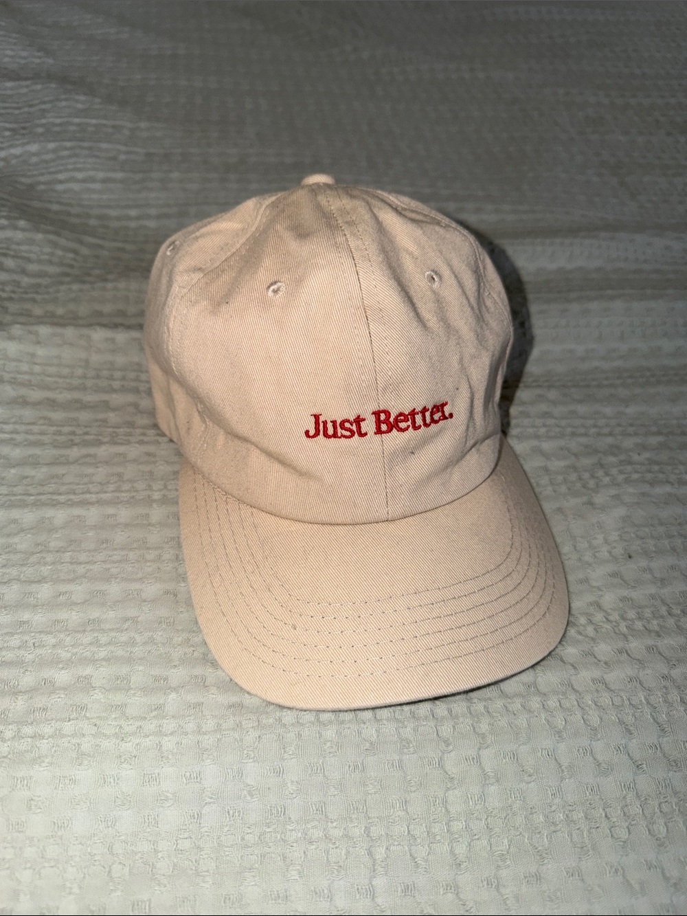 Just Better. Embroidered Pale Pink Dad Hat